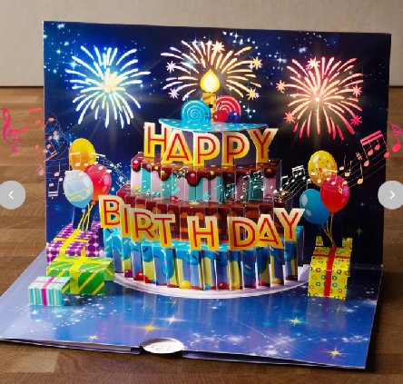 Pop-Up Karte Geburtstag mit Musik