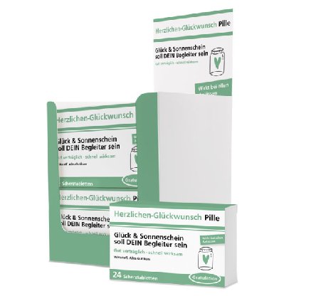 Scherztablette Herzlichen Glückwunsch Pille