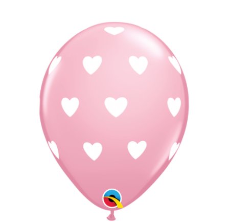 Qualatex Ballons - Rosa und weie Herzen