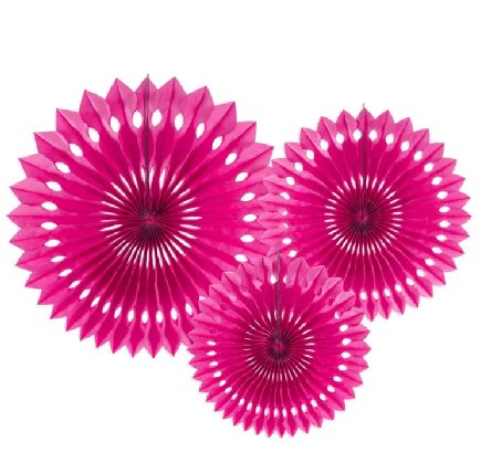 Dekofcher, 3-tlg. pink - Dekorosetten