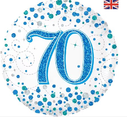 Ballon zum 70.Geburtstag, Holo Blue