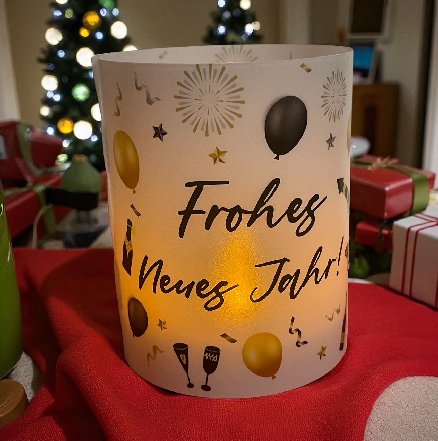 Silvester Tischdeko fr Teelichter, 4 Stck