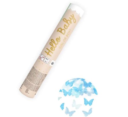Konfettikanone Baby, Blaue Schmetterlinge