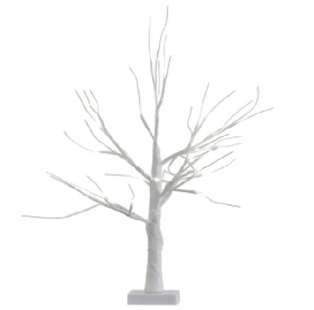 Weier Baum mit Beleuchtung