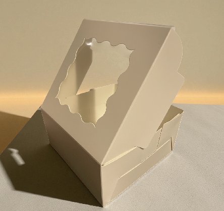 Keksschachtel mit Fenster, 15 x 15 x 7,6 cm