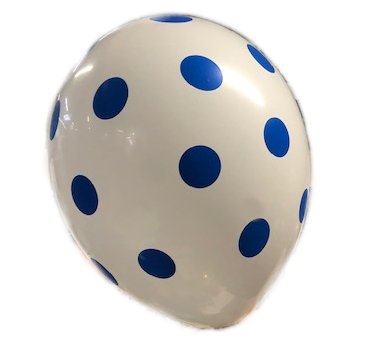 Qualatex Ballons Polka Dots wei/blau