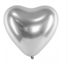 Folienballon Herz silber, 45 cm